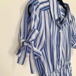 Blue and White Striped Dress